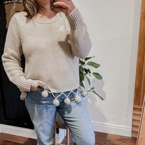 Anthropologie X Sunday in Brooklyn Pom Pom Knitted Sweater Crew. Size S